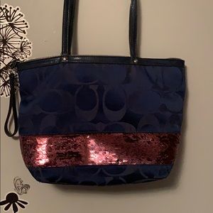 Navy blue coach purse